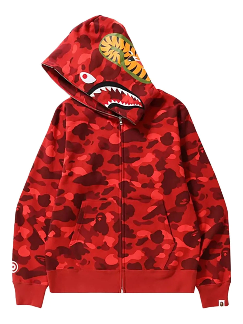 A BATHING APE® Camo Shark zip-up hoodie "Red"