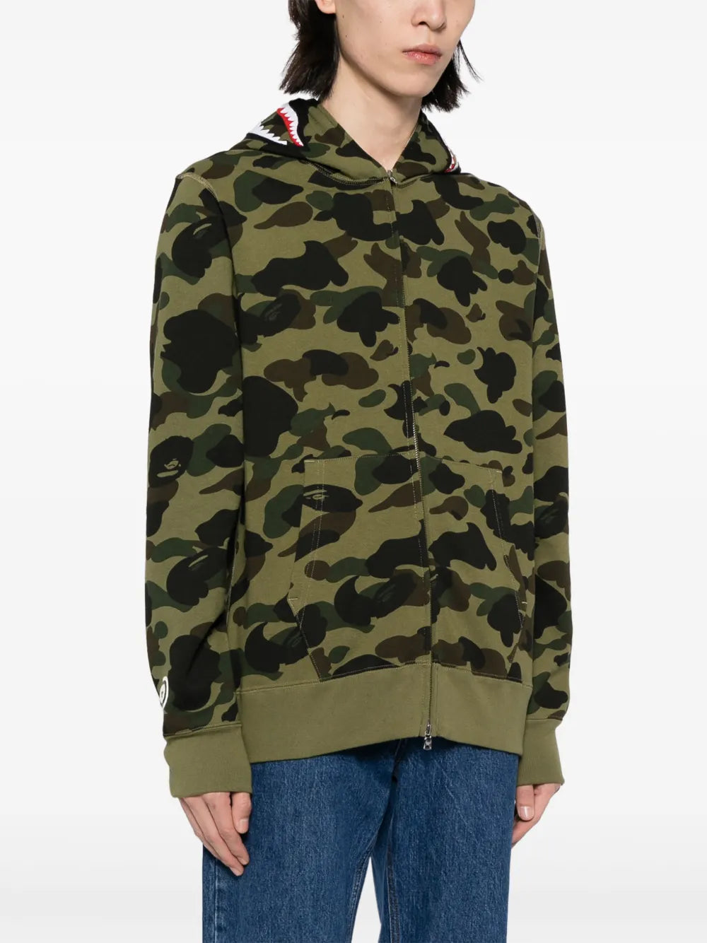 A BATHING APE® 1st Camo Shark Full Zip Hoodie "GREEN"