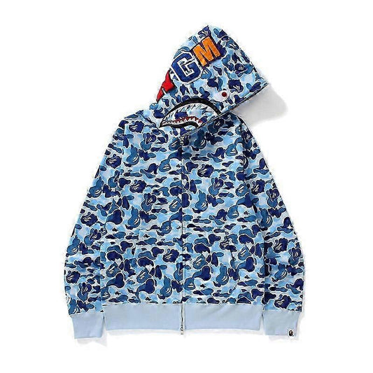 A BATHING APE® Camo Shark zip-up hoodie "Blue"