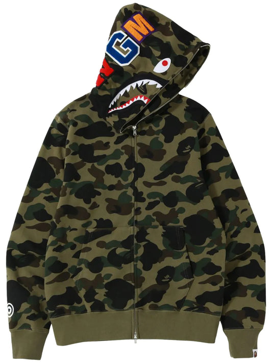 A BATHING APE® 1st Camo Shark Full Zip Hoodie "GREEN"