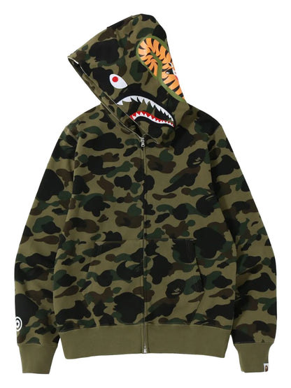 A BATHING APE® 1st Camo Shark Full Zip Hoodie "GREEN"