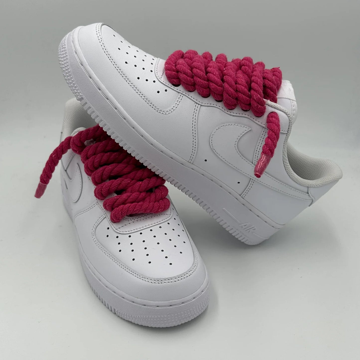 Pink/White Rope Laces