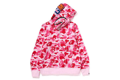 Bathing Ape ABC CAMO Pattern Half Zip Hoodie "Pink"